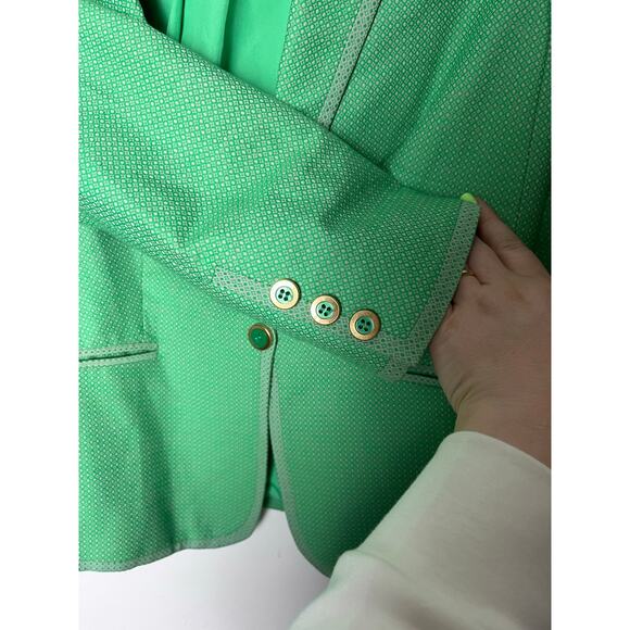 The Limited Women's Bright Kelly Green Classic Cotton Blazer Jacket Size Medium - Picture 4 of 8